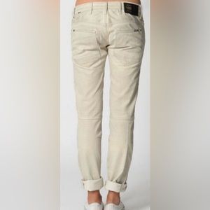 G-Star Raw Elva Tapered Jeans Off-White Moto Styling Lightweight Denim Cream